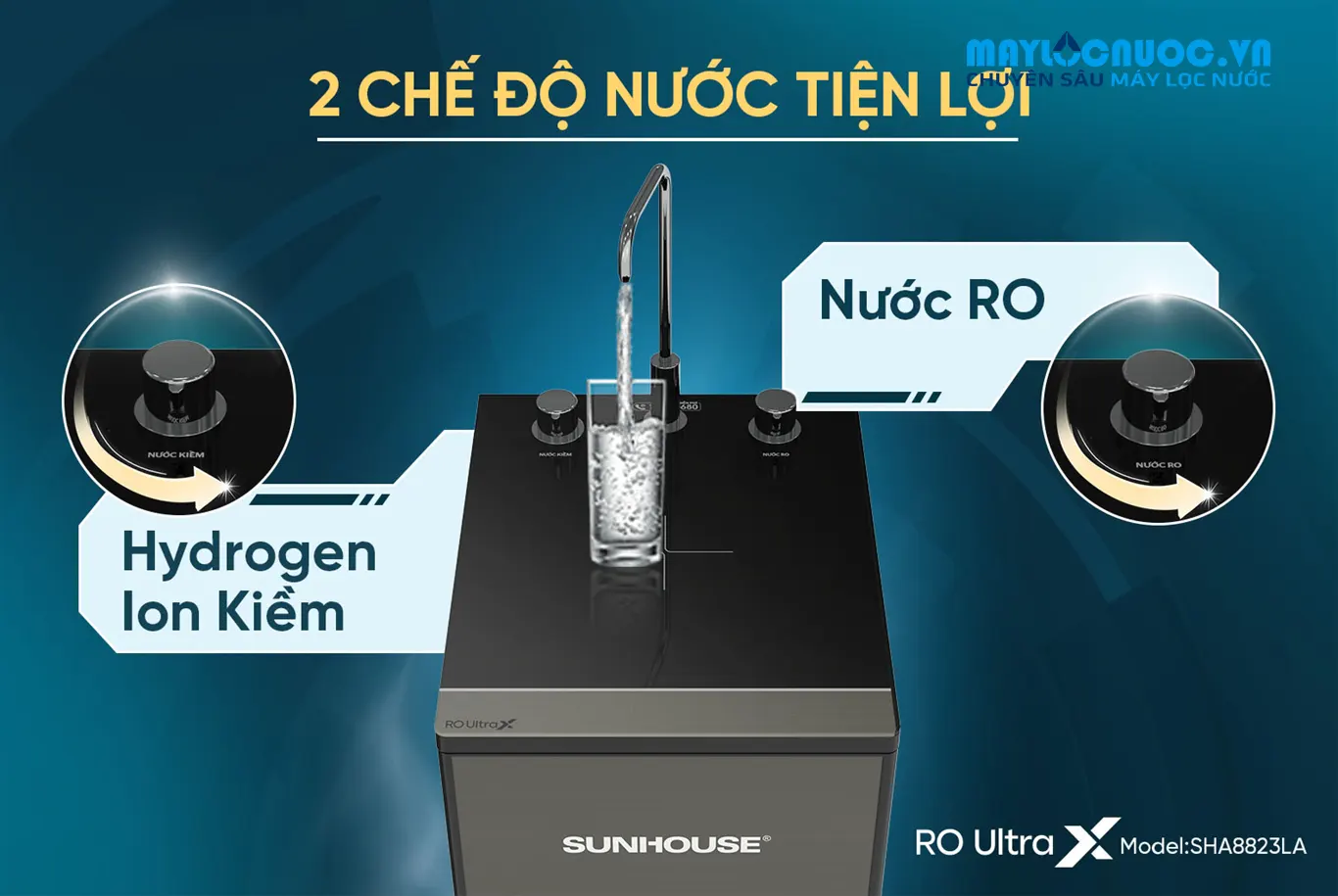 MÁY LỌC NƯỚC ION KIỀM HYDROGEN UltraX SUNHOUSE SHA8823LA - 11 lõi lọc